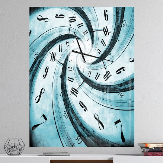 Designart 'Time Vortex Spiral Modern Rectangular Wall Clock